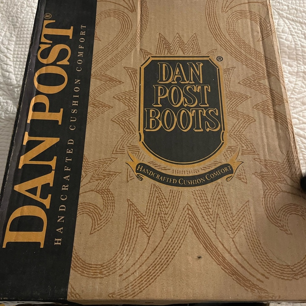Dan Post Boots Box with Black and Gold Branding